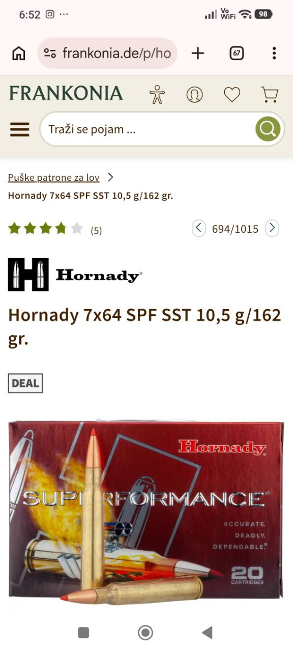 Hornady SST 7*64