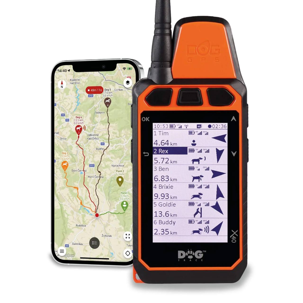 DOG GPS X40 Receiver – Ručni uređaj za praćenje i trening pasa (do 20 km)