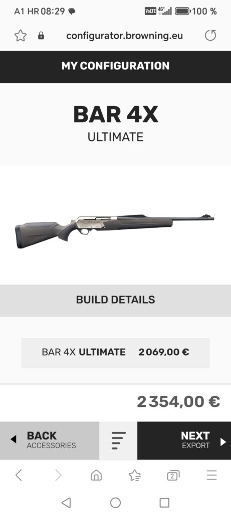Poluautomatski browning bar 4x ultimate