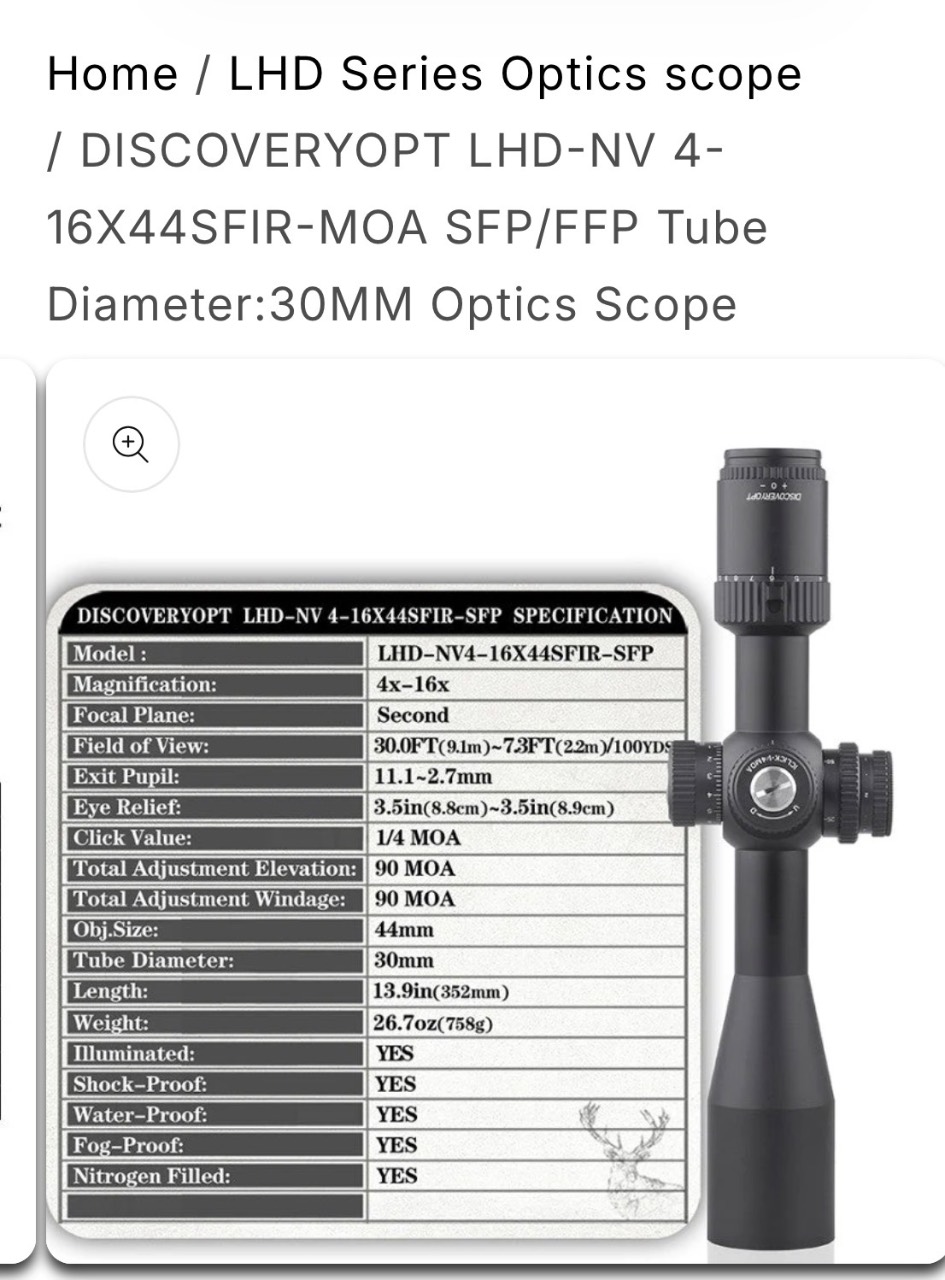 Discovery optics optika LHD-NV4-16×44 SFIR